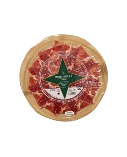 Jambon 50% ibérique Cebo de Campo Montesierra 85 g. Coupe type "tapa" en atmosphère protectrice. DLC 10/09/2026