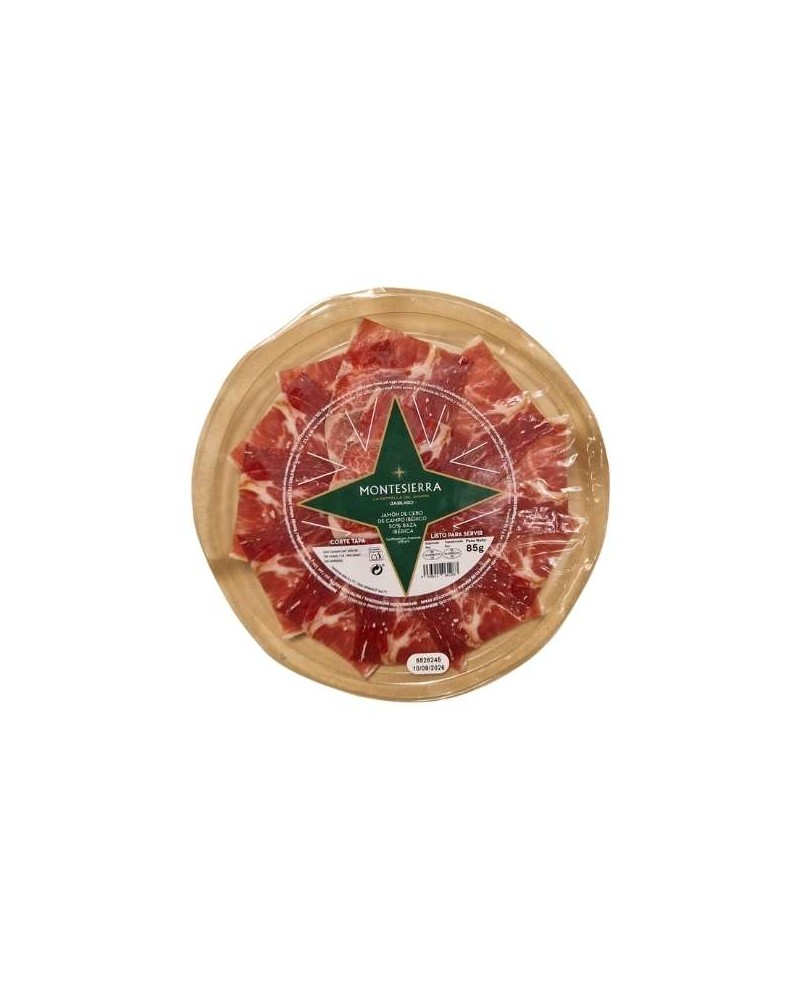 Jamón 50 % ibérico «Cebo de Campo» Montesierra, 85 g. Corte tipo «tapa» en atmósfera protectora.