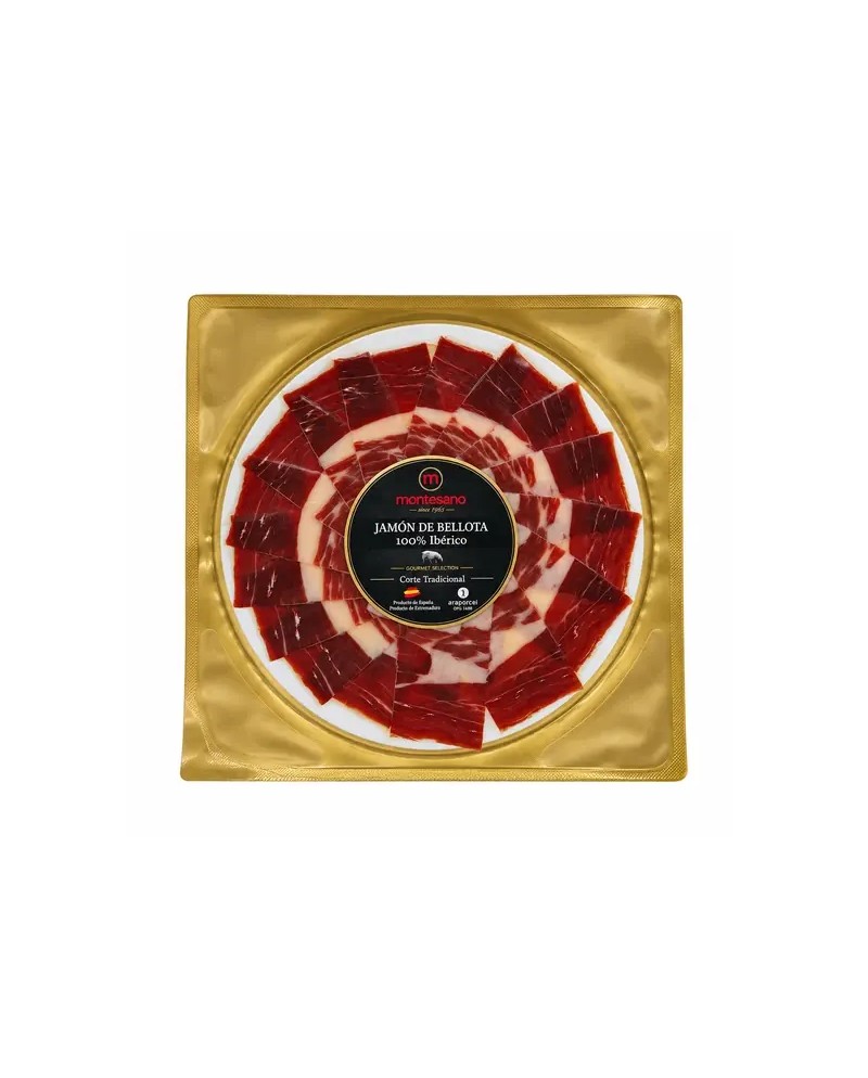 Montesano 100% Iberian bellota ham, 100 g. Traditionally sliced
