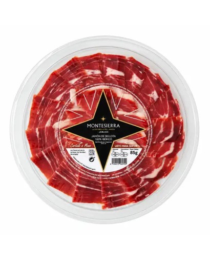 Jambon Montesierra tranché au couteau sous atmosphère protectrice 100% ibérique bellota Pata Negra 85 g