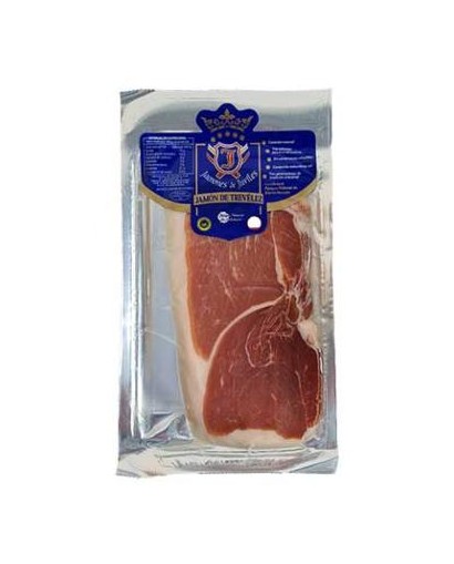 Jamón Serrano Trevelez 17 meses loncheado 100 grs. Sin aditivos.