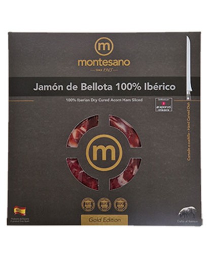Jambon Bellota  100% ibérique - Pata Negra tranché au couteau Montesano 100g