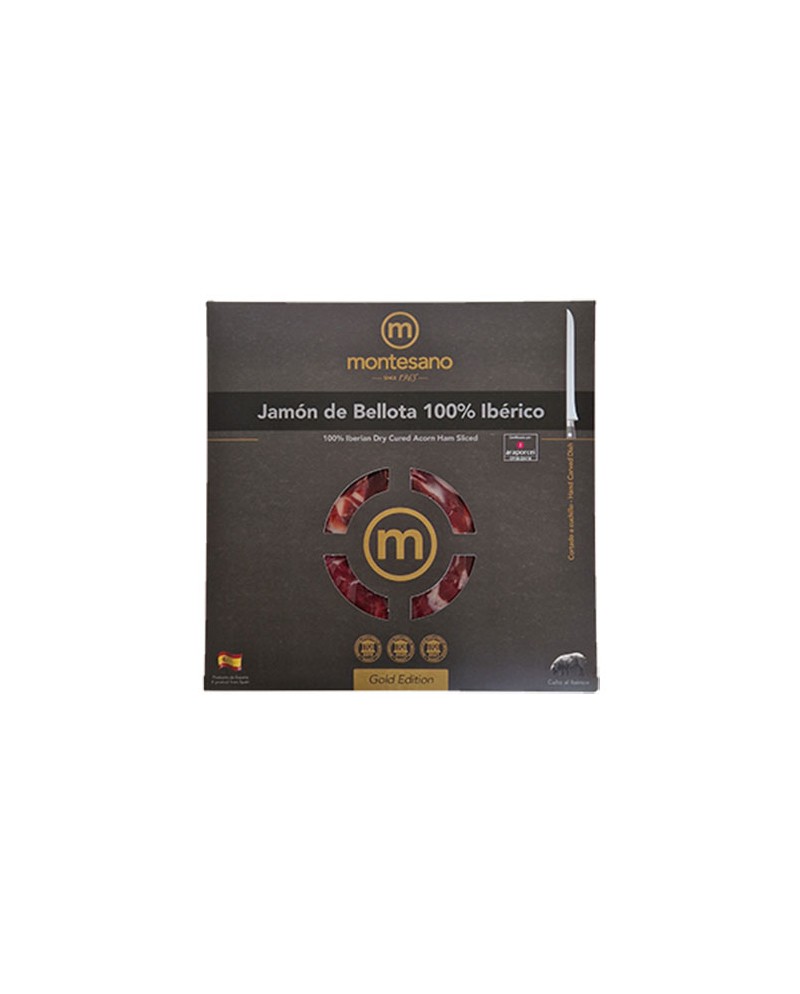 Jambon Bellota  100% ibérique - Pata Negra tranché au couteau Montesano 100g