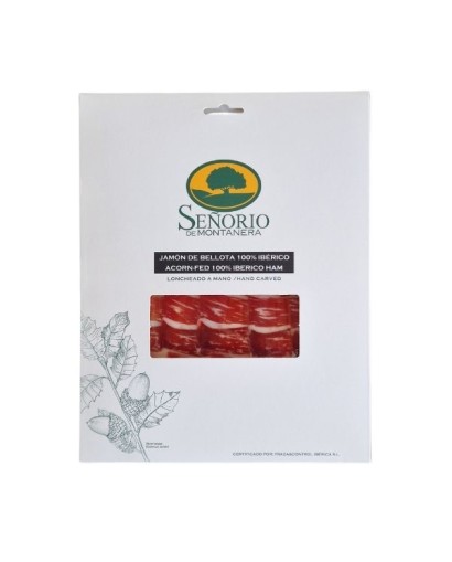Jambon 100% ibérique bellota Pata Negra coupé au couteau Señorio de Montanera 50 g