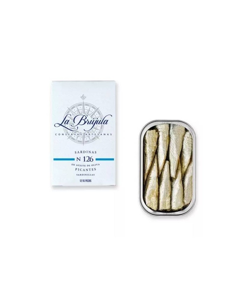 La Brujula 126号 橄榄油辣味小沙丁鱼。115克